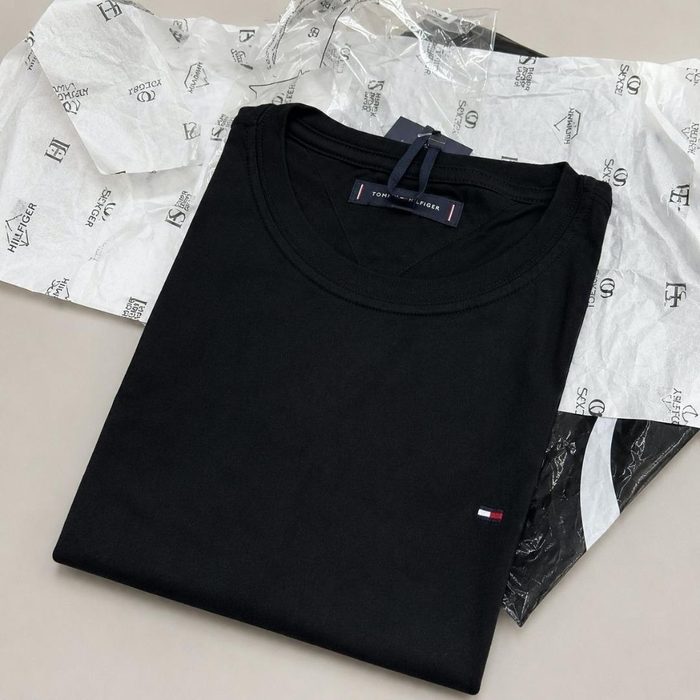 Camiseta Tommy Hilfiger Essential Cotton Preta - Original P ao G4