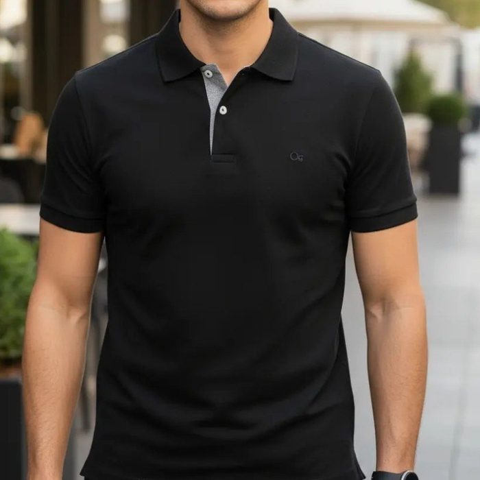 Camisa Gola Polo Social Masculina Slim Algodão Casual Ogochi P ao XG