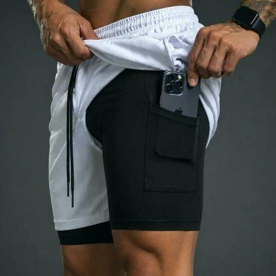 Kit 4 Shorts 2 Em 1 Duplo Dryfit Masculino Compressão Térmica