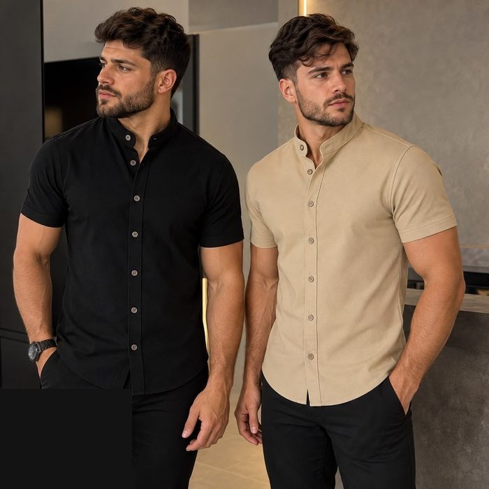 Kit com 2 Camisas Gola Padre