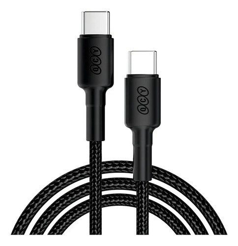 Cabo Qcy Turbo Nylon Tipo-C 60W 3A 1m Carregamento Rápido