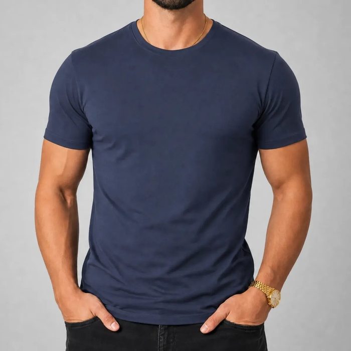 Camiseta Básica Masculina Algodão Lisa Malha Peruana Premium P ao G1