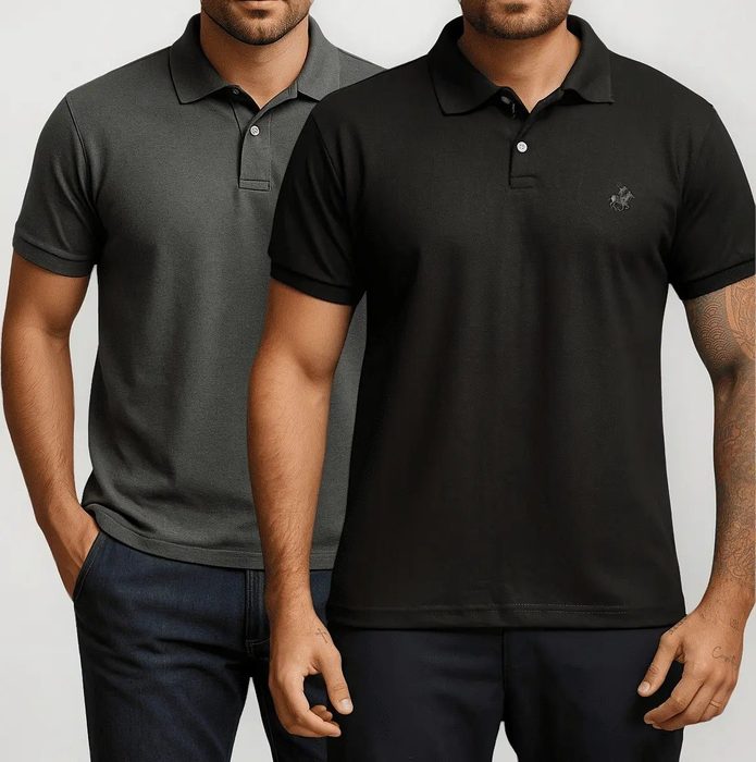 Kit 2 Camisa Polo Piquet Masculina Casual Premium P ao GG