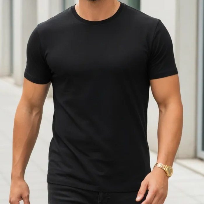 Camiseta Básica Masculina Algodão Lisa Malha Peruana Premium P ao G1