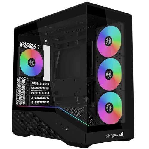 Gabinete Gamer Lian Li Vector V100 Mini Redragon Spec Preto Micro-ATX Com 4 Fans Janela Lateral Vidro Temperado Compatível com Placas Mãe de