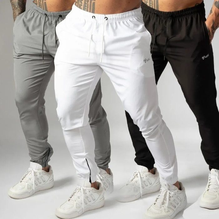 Kit 3 Calças Jogger Masculinas De Tactel Com Elastano Ziper P ao G1