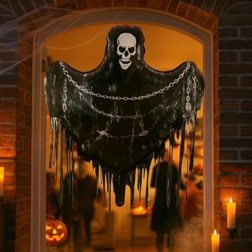 Balão Halloween Foil Gigante 3D e Cartelado Caveira Acorrentada