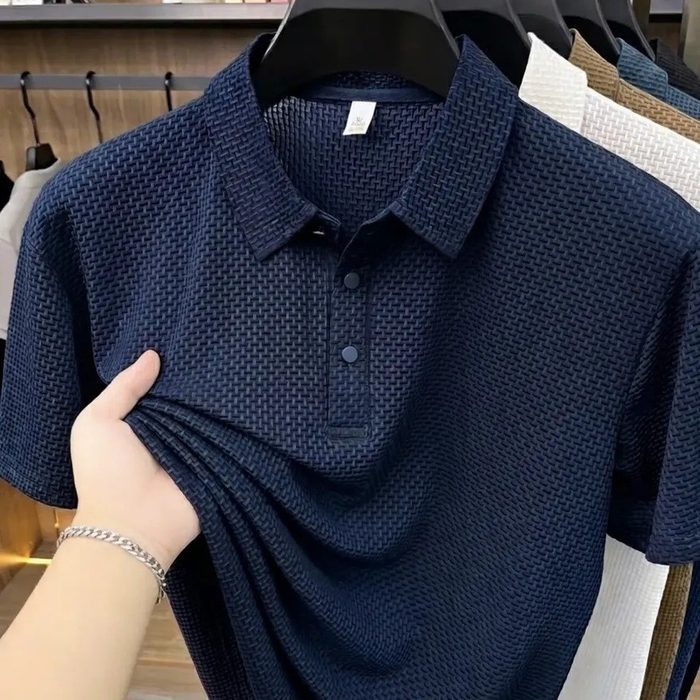 Camisa Polo Texturizada Masculina Old Money Casual Premium P ao G1