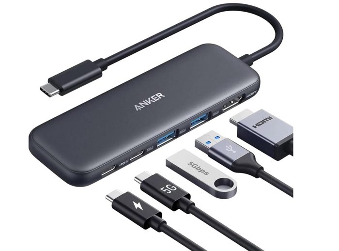 Anker Hub USB-C 332 5 em 1, HDMI 4K ,5 Gbps 2 USB 3.0 e USB-C,PD 85W