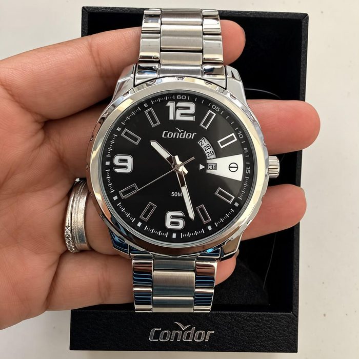 relógio condor speed analógico aço inox
