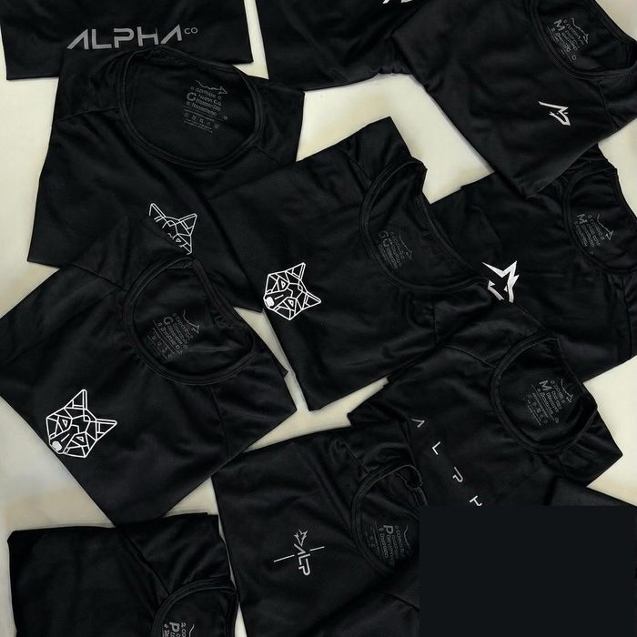 Kit 5 Camisetas Dry All Black Alpha