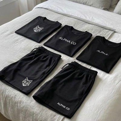 kit roupas alpha all black dry 5 peças