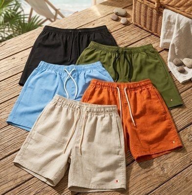 shorts linho masculino sandrini casual verão