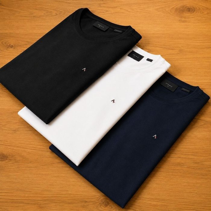 camisetas aramis basic lisa kit 3