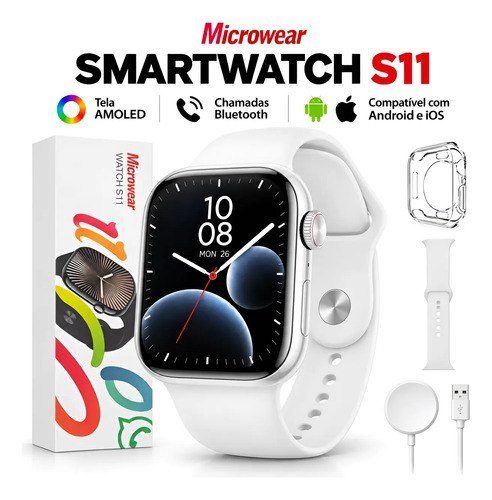 smartwatch amoled 2.2 pro gps fitness cinza