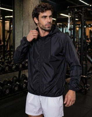 jaqueta vexu corta vento masculina impermeável capuz zíper bolso