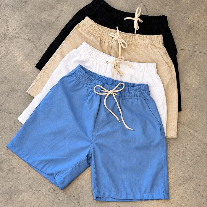 kit bermuda linho verão 3 peças