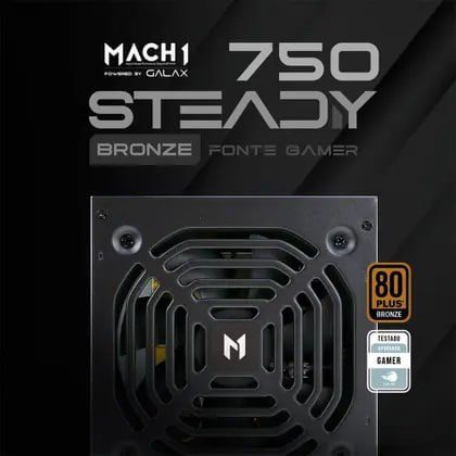 fonte mach1 steady 750w 80 plus bronze pfc ativo