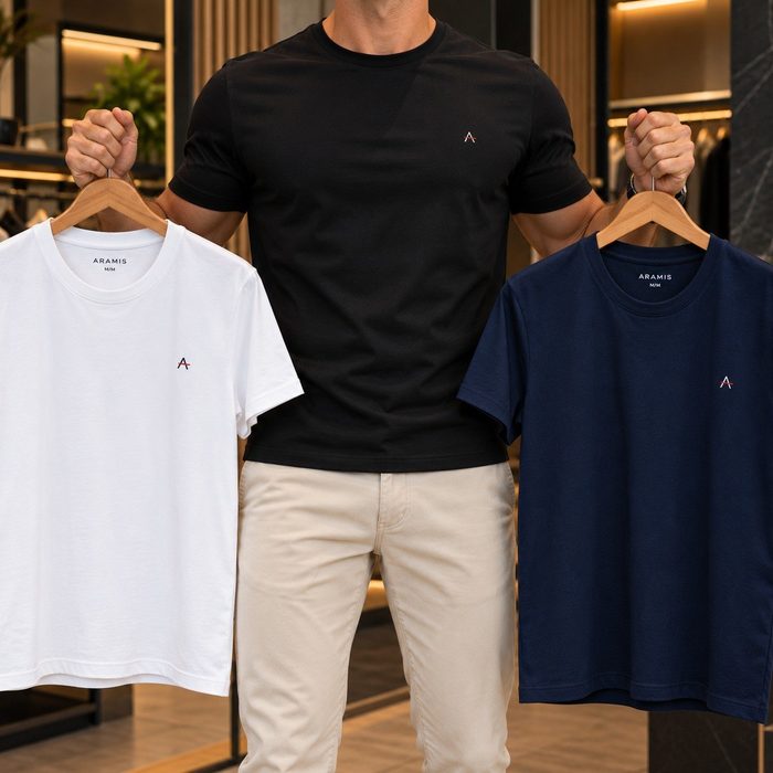 camiseta aramis basic lisa kit 3