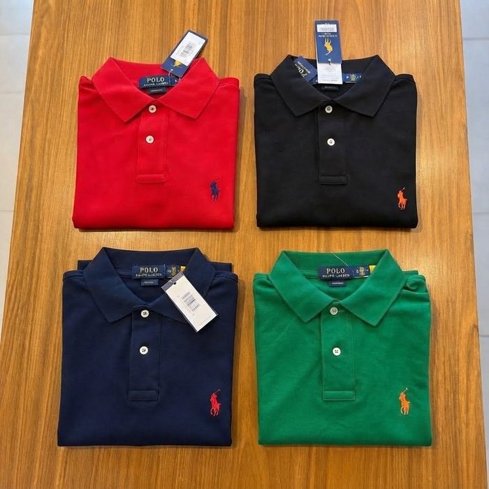 camisa polo masculina piquet gola americana