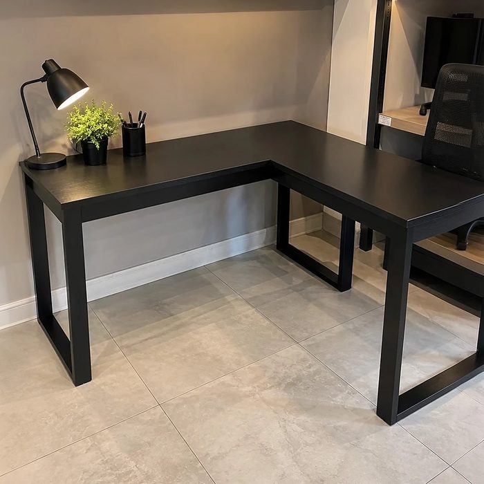 escrivaninha berlim maxi mesa em l industrial de canto mdf preto