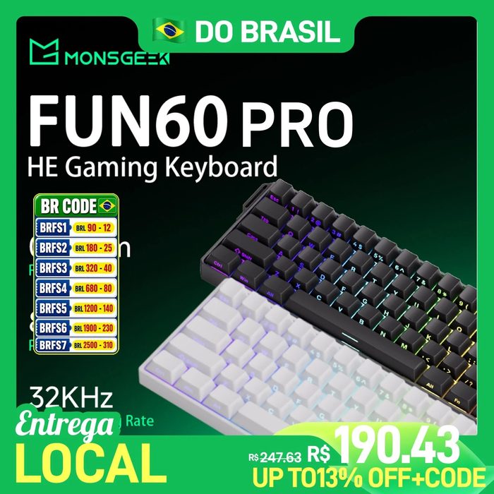 Teclado Mecânico Akko MonsGeek Fun60 Pro He 60%