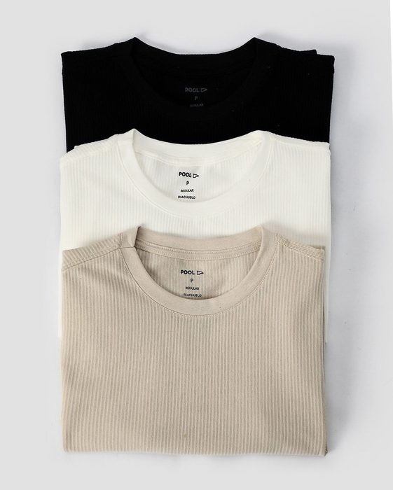 roupas kit 3 camisetas masculina canelada americana gola careca