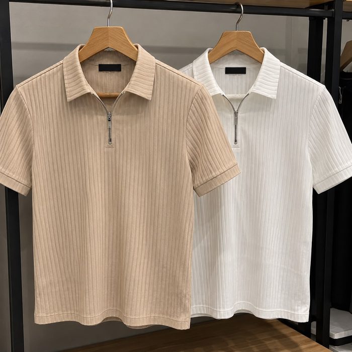 Kit 2 Camiseta Polo Ziper Canelada M ao GG