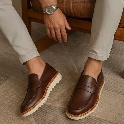 sapato mocassim loafer gugi tratorado