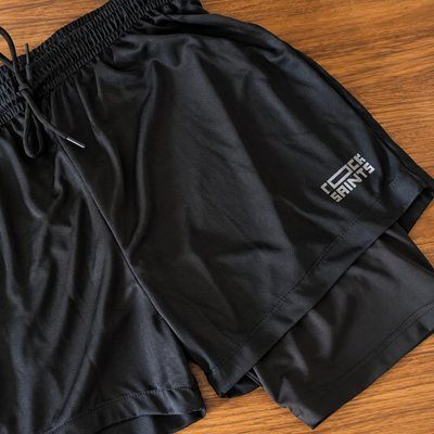 shorts rock saints kit 3 duplo 2em1 academia