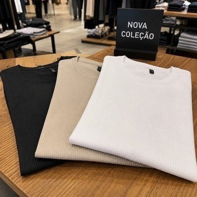 roupas kit 3 camisetas masculina canelada americana gola careca