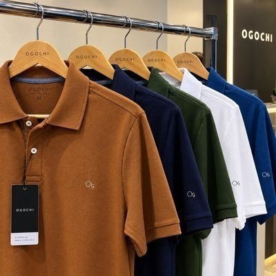 camisa polo masculina ogochi gola polo social slim algodao