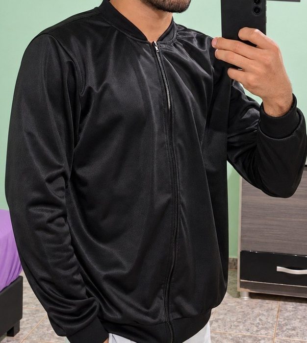 jaqueta masculina chimpa bomber com zíper e bolsos