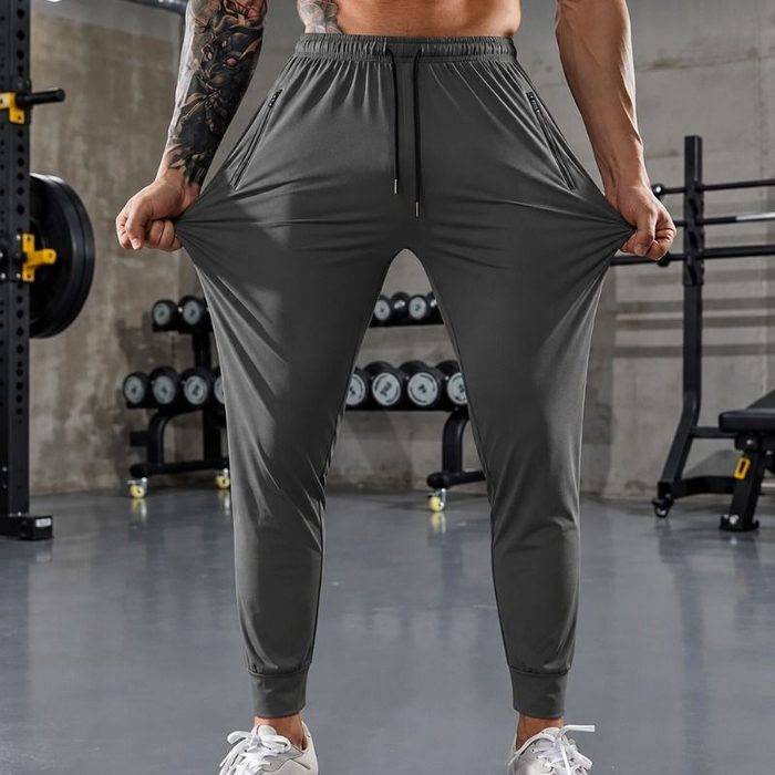 calça masculina tactel jogger esportiva academia slim treino preto