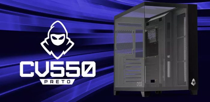 gabinete mancer cv550 mid-tower lateral de vidro preto
