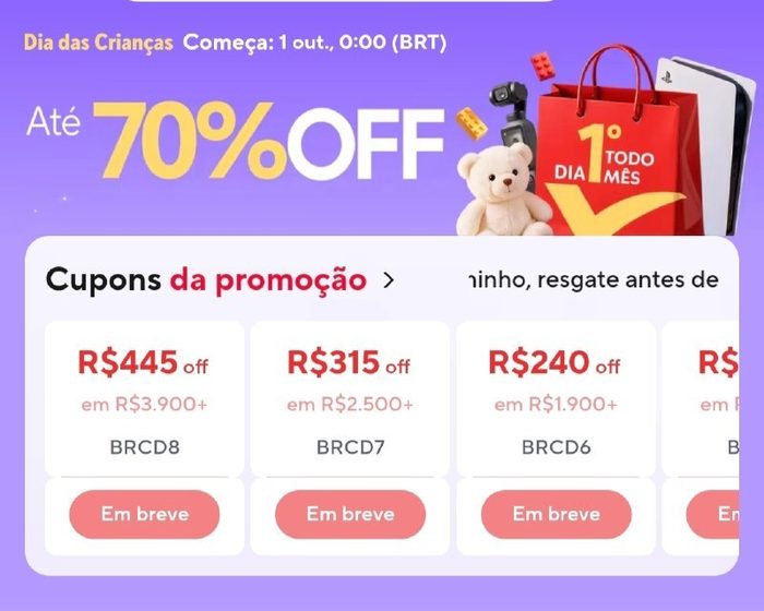 🎮🎁 Novo evento Aliexpress - dia das crianças