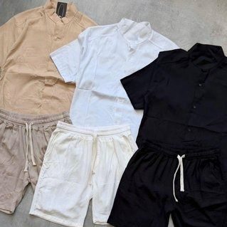roupas bem old money conjunto masculino linho camisa shorts