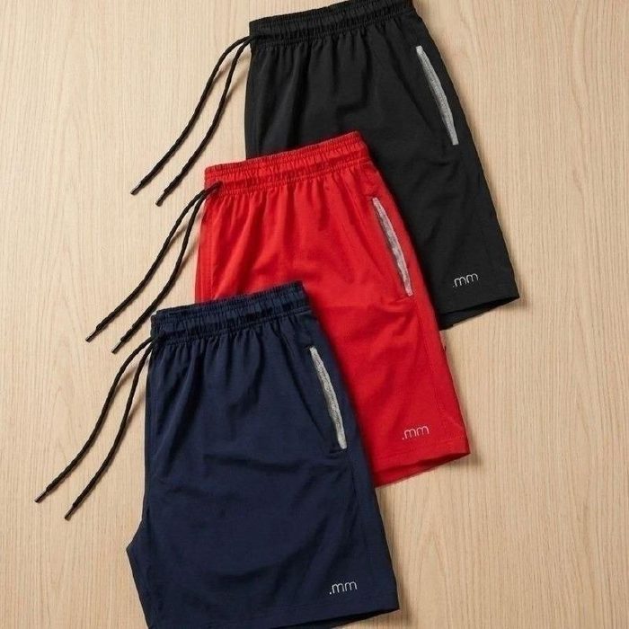 Kit com 3 Shorts Esportivo P ao GG