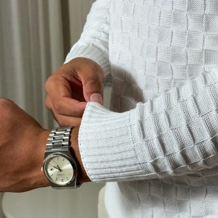 roupas suéter masculino lã tricot manga longa xadrez