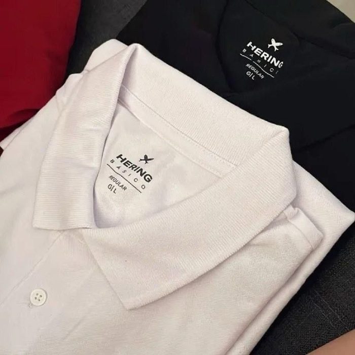 camisa polo hering básica masculina kit 2