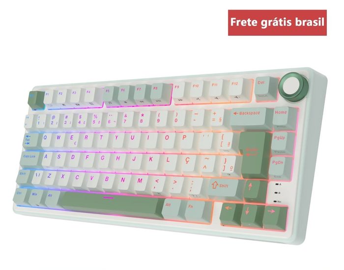teclado mecanico rk 80 teclas hot swappable rgb