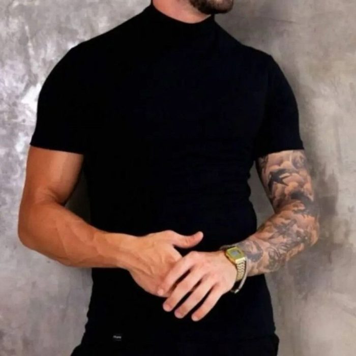 camisa zent premium canelada gola alta old money