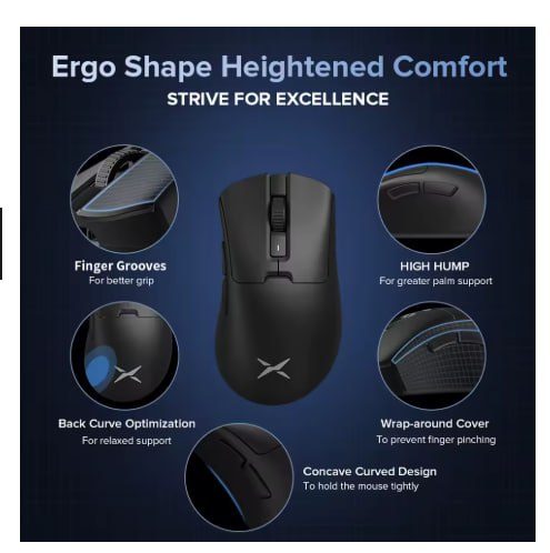 Mouse Delux M900 Pro, PAW3395, 8000hz, Com dock de carregamento preto ou branco