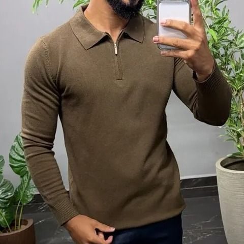 Suéter Masculino Premium Slim Casual Blusa Inverno Old Money M ao GG