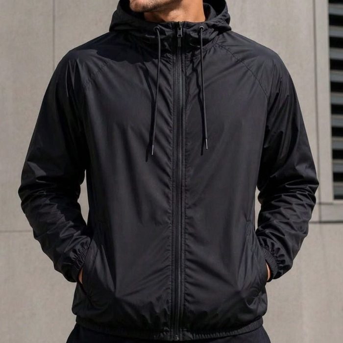 Jaqueta Corta Vento Masculina Impermeável Capuz Zíper Bolso P ao GG