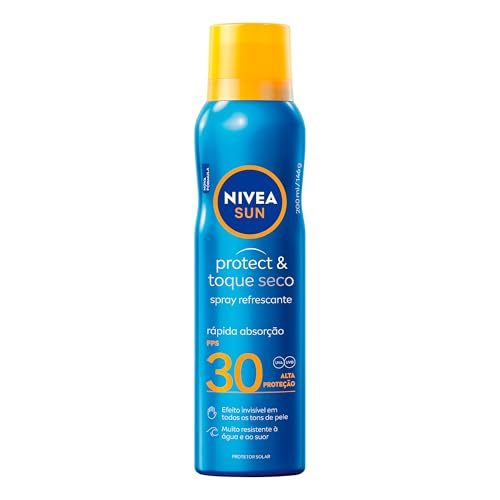 Nivea Sun Protetor Solar Spray Protect & Toque Seco Fps 30 200ml Com rápida absorção e resistente à água, esse protetor solar oferece alta p