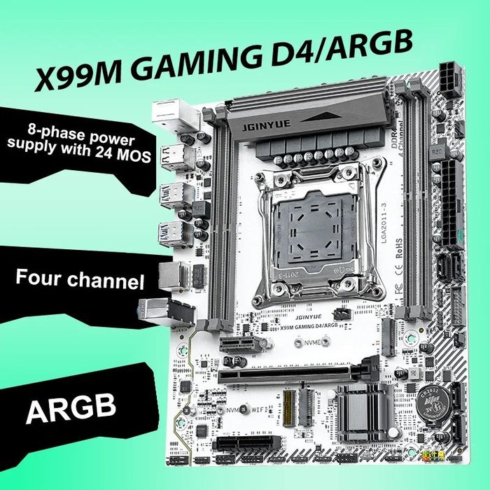 Jginyue X99 Gaming D4 Argb Tem Suporte Ao Tpm 2.0