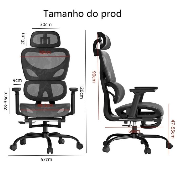 Yesop Cadeira Ergonômica Escritorio Gamer Cadeira Presidente Zero Gravity 150kg Y619