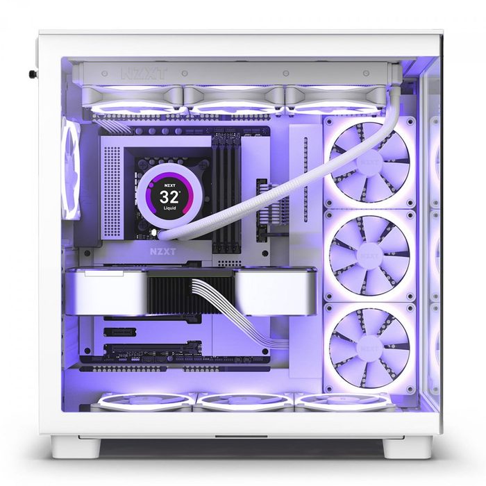 Gabinete Nzxt H9 Flow Branco Com 4 Fans
