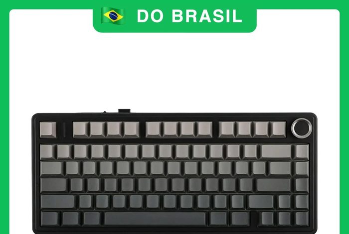 Teclado Sem Fio Mecânico Aula F75 Rgb, Hot Swap, Keycaps Pbt, Com Knob de Volume